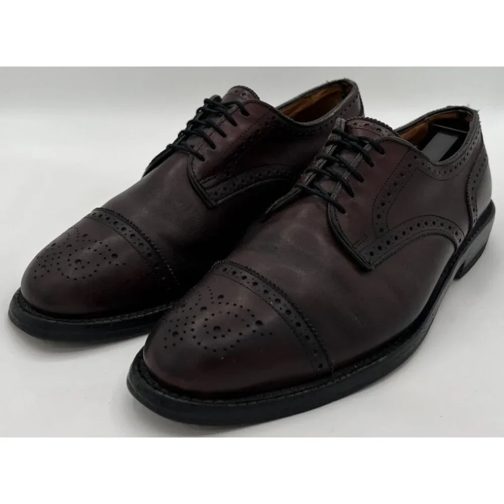 Allen Edmonds Lexington Men’s Size 9D Burgundy Leather Cap Toe Wingtop Oxford